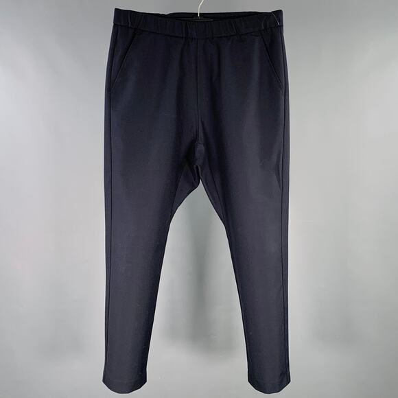 BARENA Size 30 Navy Wool Cotton Drawstring Casual Pants - Picture 1 of 5